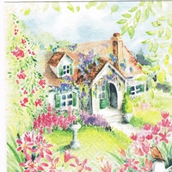 Serwetka -2056- domek, ogród